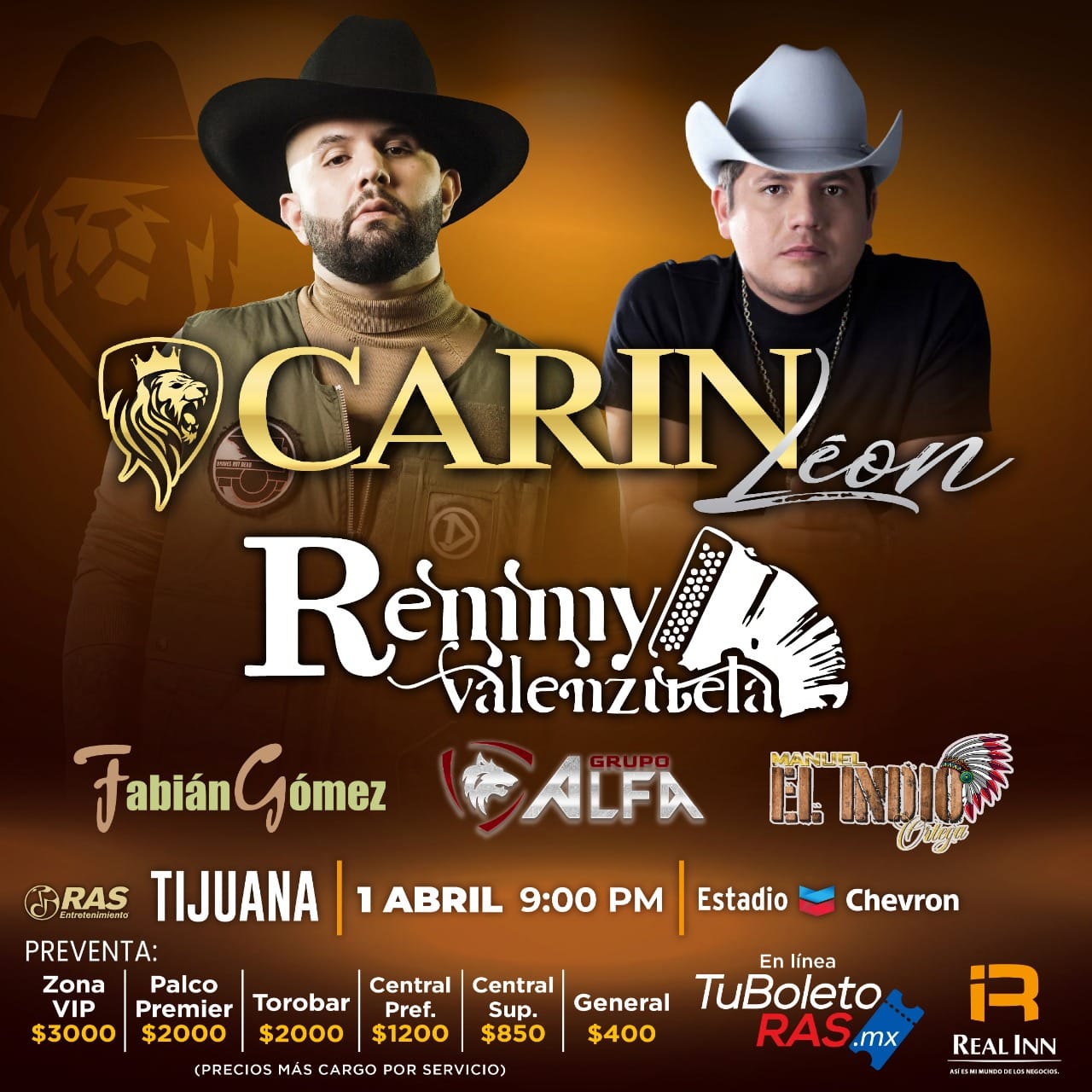 Carin León y Remmy Valenzuela en Tijuana